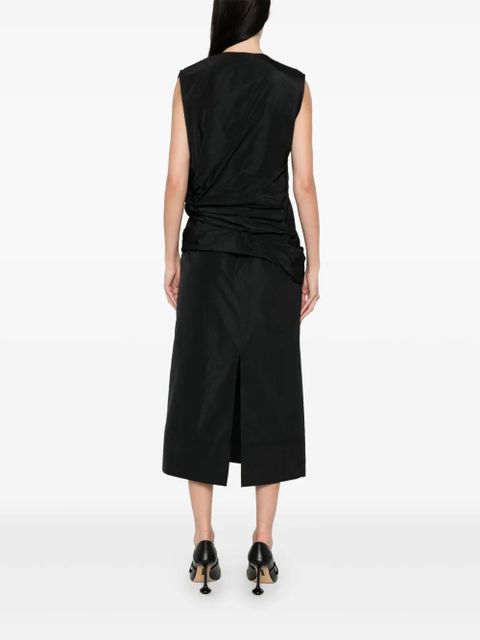 Jil Sander taffeta midi dress - Black