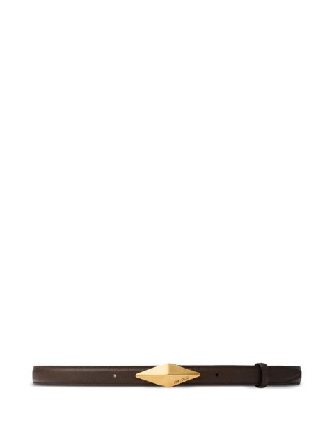 Jimmy Choo diamond-clasp leather belt - Brown - zdjęcie produktu nr 1