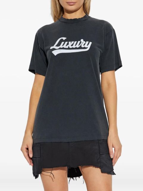 Balenciaga logo-embroidered layered dress - Black