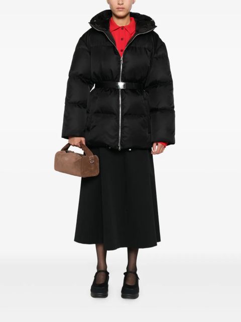 Prada hooded belted puffer jacket - Black - zdjęcie produktu nr 2
