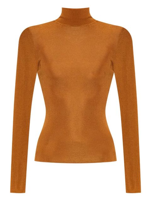 Self-Portrait ribbed high-neck top - Orange - zdjęcie produktu nr 1