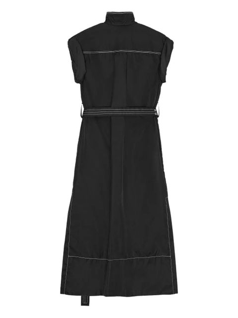 GANNI high-collar belted shirt dress - Black