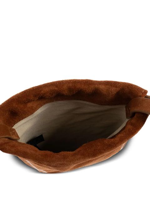 Marni drawstring suede-leather cross body bag - Brown
