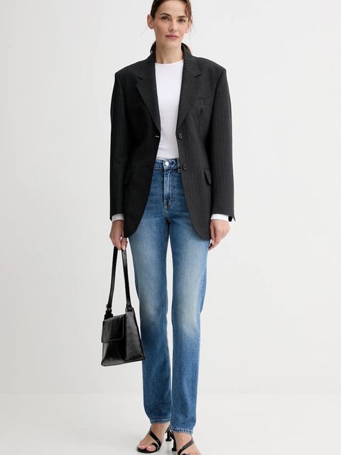 Filippa K marynarka z wełną kolor szary jednorzędowa wzorzysta 31766 - zdjęcie produktu nr 2