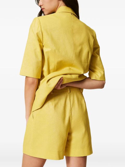 TWINSET lurex-detail tailored shorts - Yellow