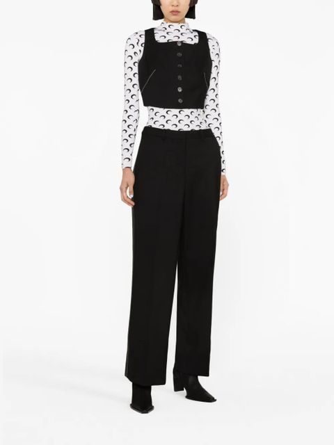 Marine Serre Tailoring Bustier cropped waistcoat - Black - zdjęcie produktu nr 2