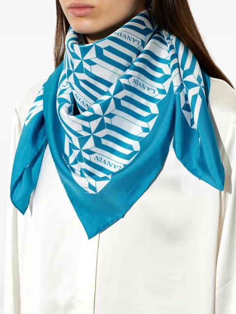 Lanvin geometric-printed scarf - Blue