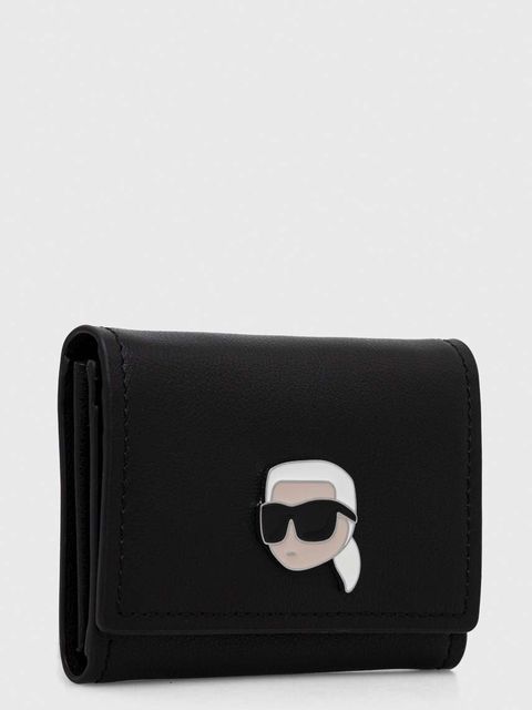 Karl Lagerfeld portfel skórzany damski kolor czarny - zdjęcie produktu nr 2