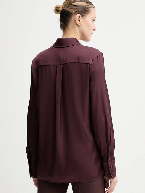 Guess koszula CONCETTA damska kolor bordowy regular z kołnierzykiem klasycznym W5YH03 WF1T2