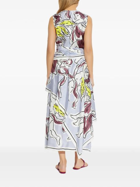Tory Burch draped midi dress - Blue