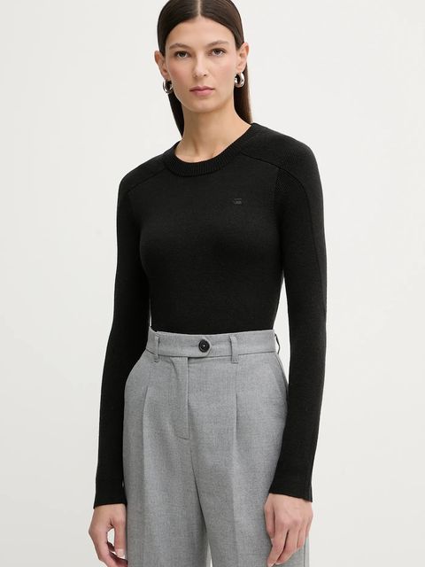 G-Star sweter wełniany 0 damski kolor czarny lekki D27712.B692 - zdjęcie produktu nr 1