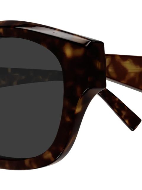 Saint Laurent Eyewear geometric-frame tortoiseshell sunglasses - Brown