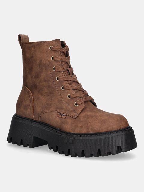 Buffalo botki Aspen Lace Up Warm damskie kolor brązowy na platformie ocieplone 1622599-BRN - zdjęcie produktu nr 1