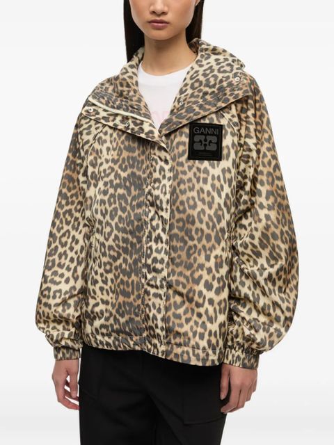 GANNI leopard-print hooded jacket - Neutrals - zdjęcie produktu nr 2