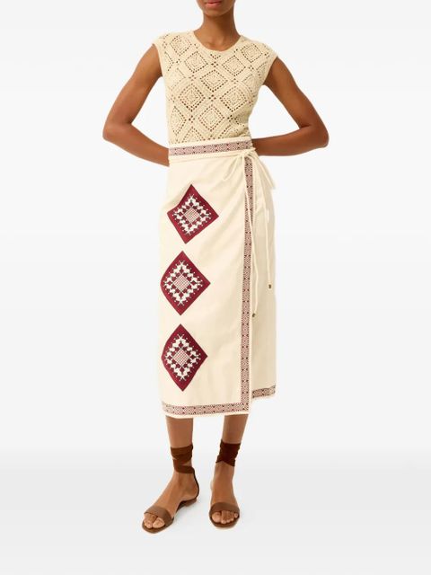 Marie Oliver embroidered wrap skirt - Neutrals - zdjęcie produktu nr 2