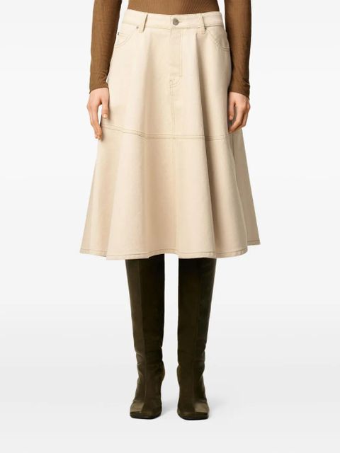 AMI Paris cotton midi skirt - Neutrals
