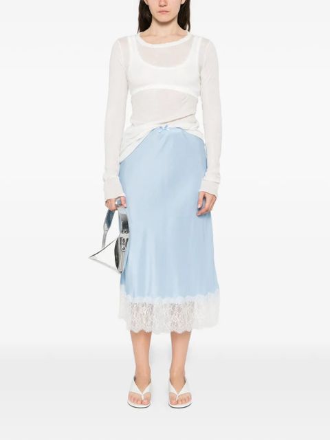 Moschino lace-trim midi skirt - Blue - zdjęcie produktu nr 2