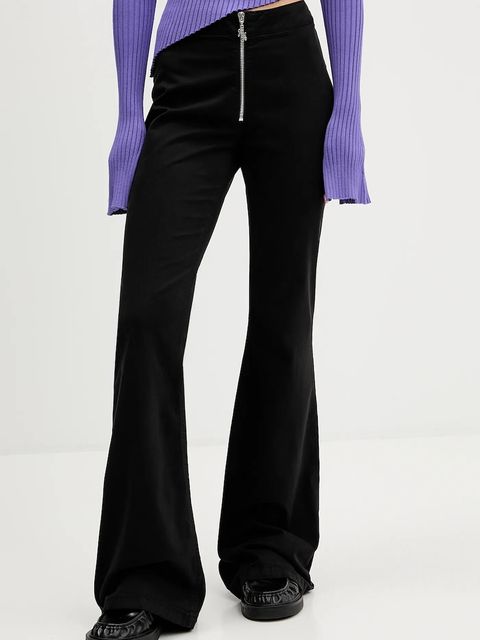 Hugo Blue spodnie damskie kolor czarny dzwony high waist 50546832 - zdjęcie produktu nr 1