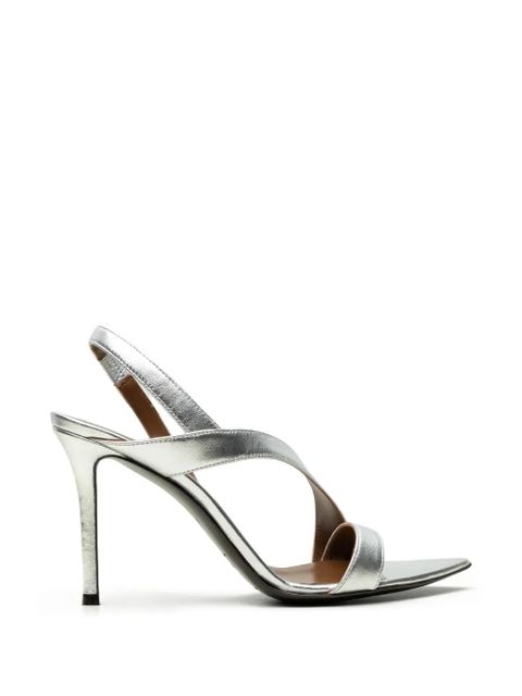 Giuseppe Zanotti Intriigo metallic-finish crossover-strap sandals - Silver - zdjęcie produktu nr 1