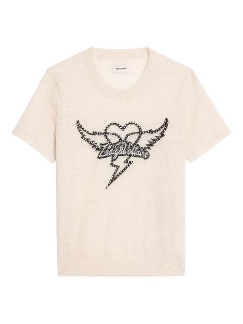Zadig&Voltaire Idal heart-graphic T-shirt - Neutrals - zdjęcie produktu nr 1