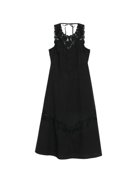 TWINSET lace-detail crew neck midi dress - Black - zdjęcie produktu nr 1