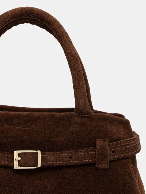 Answear.LAB torebka zamszowa kolor brązowy