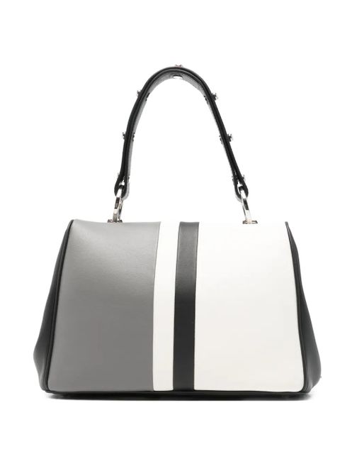 Prada striped-detail studded-embellishment tote bag - Grey - zdjęcie produktu nr 1