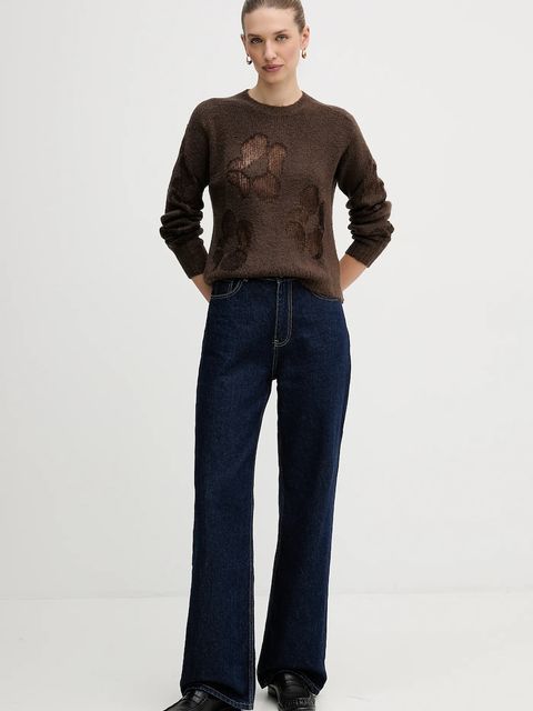 United Colors of Benetton sweter z dodatkiem wełny damski kolor zielony 18L4E10EW - zdjęcie produktu nr 2