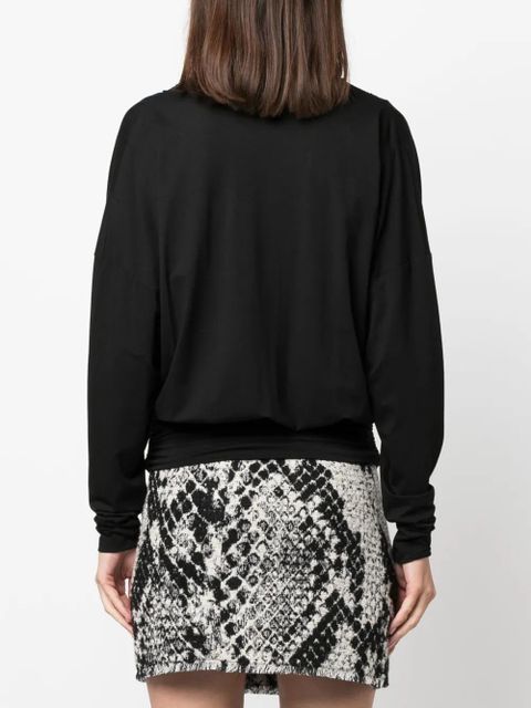 PINKO draped cut-out V-neck top - Black