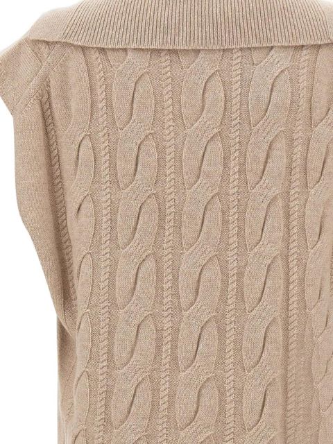 Max Mara polo-collar cable-knit vest - Neutrals
