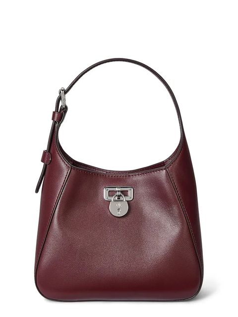 Lauren Ralph Lauren torebka skórzana kolor bordowy 431966750 - zdjęcie produktu nr 1