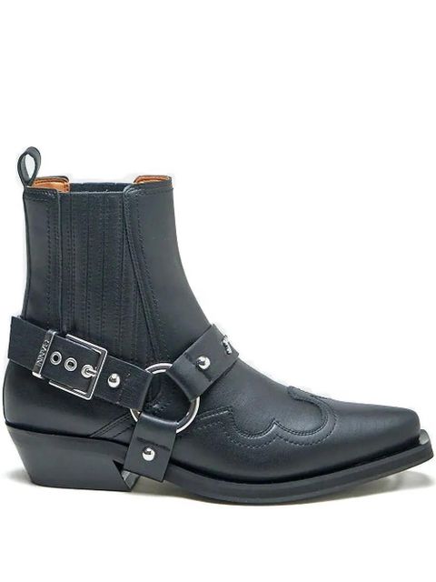 GANNI western-buckle cowboy boots - Black - zdjęcie produktu nr 1