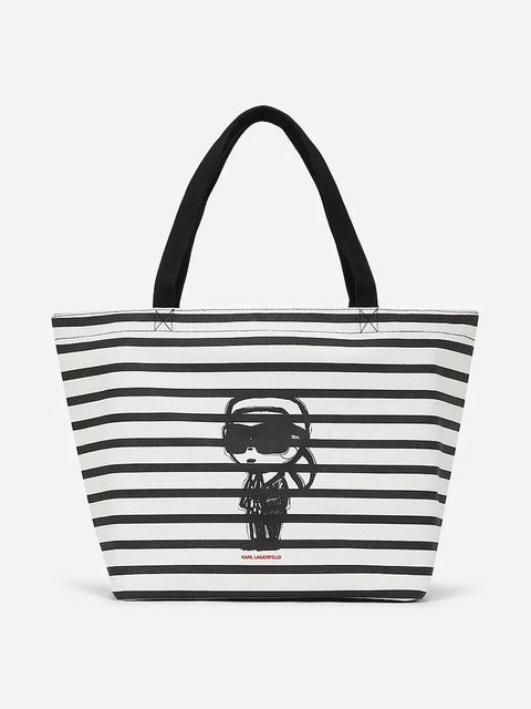 Karl Lagerfeld torebka bawełniana IKON kolor czarny A2W50001 - zdjęcie produktu nr 1