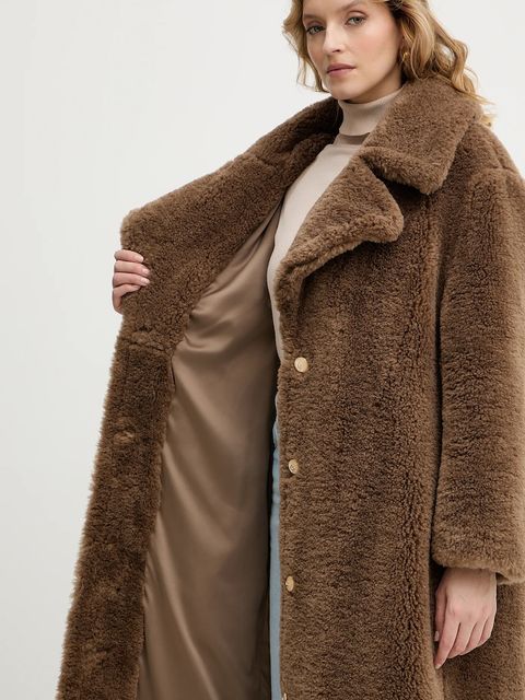 Guess płaszcz EUGENIE kolor brązowy W5BL93 WJ090