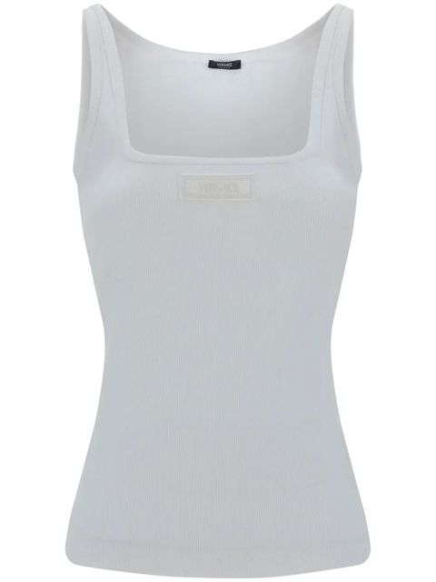 Versace 90s Logo ribbed tank top - White - zdjęcie produktu nr 1