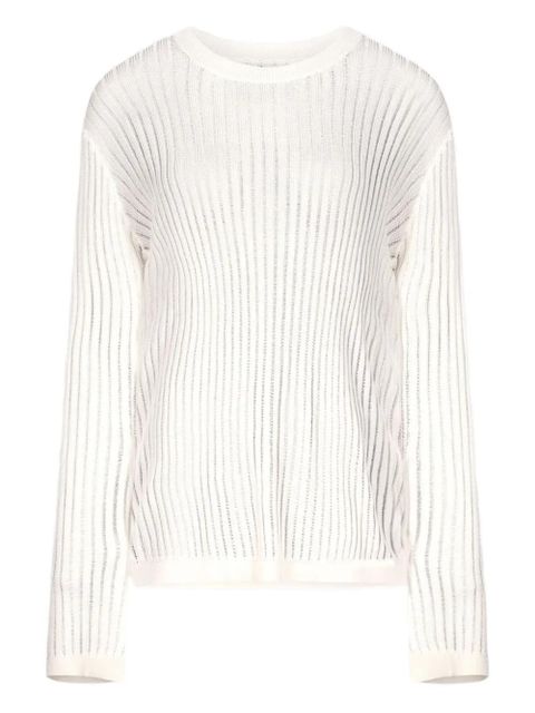 LouLou de Saison Hedora semi-sheer ribbed jumper - White - zdjęcie produktu nr 1
