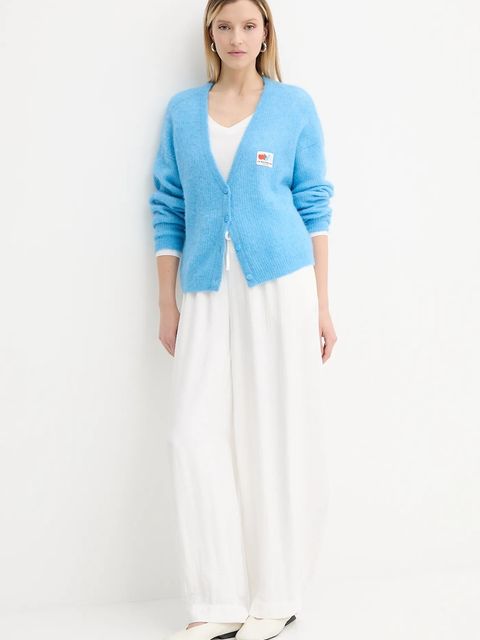 American Vintage kardigan wełniany damski kolor niebieski lekki NEN19A - zdjęcie produktu nr 2