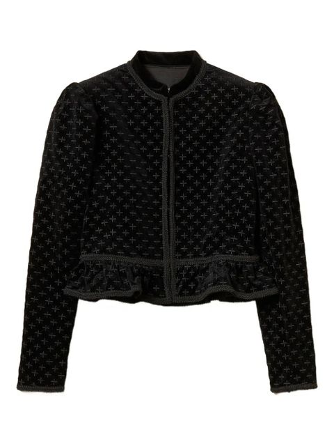 TWINSET embroidered velvet jacket - Black - zdjęcie produktu nr 1