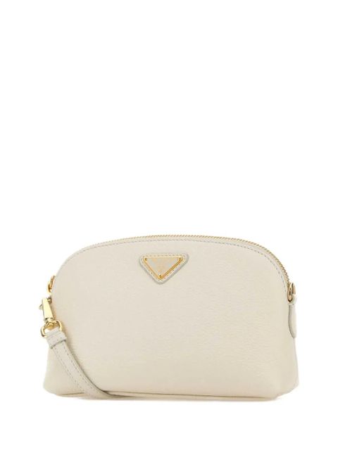 Prada logo-plaque cross body bag - Neutrals