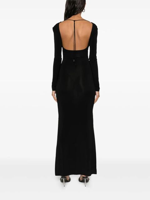 Marine Serre Regenerated Silk Scarves maxi dress - Black