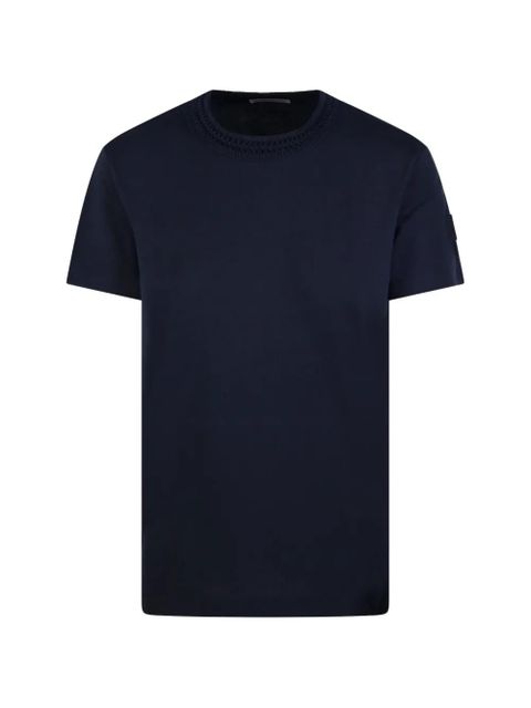 Moncler knitted crewneck T-shirt - Blue - zdjęcie produktu nr 1