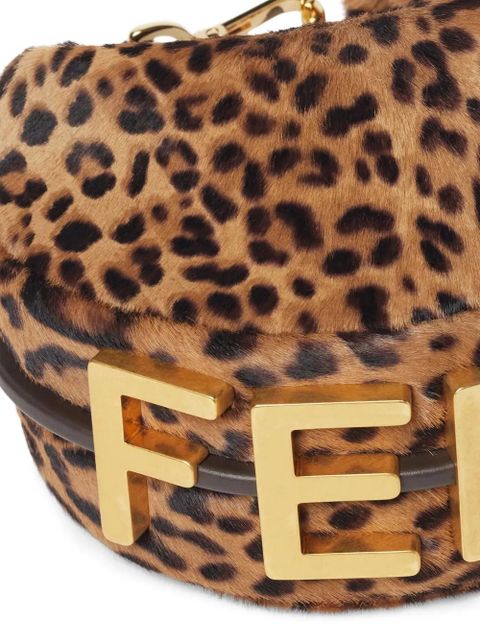 FENDI mini Fendigraphy leopard print shoulder bag - Brown