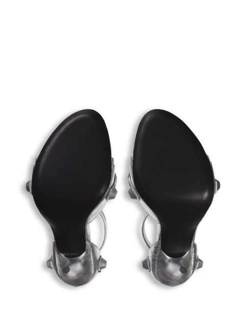 Balenciaga Cagole 110mm metallic-finish sandals - Silver