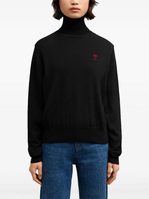 AMI Paris Ami De Coeur wool jumper - Black