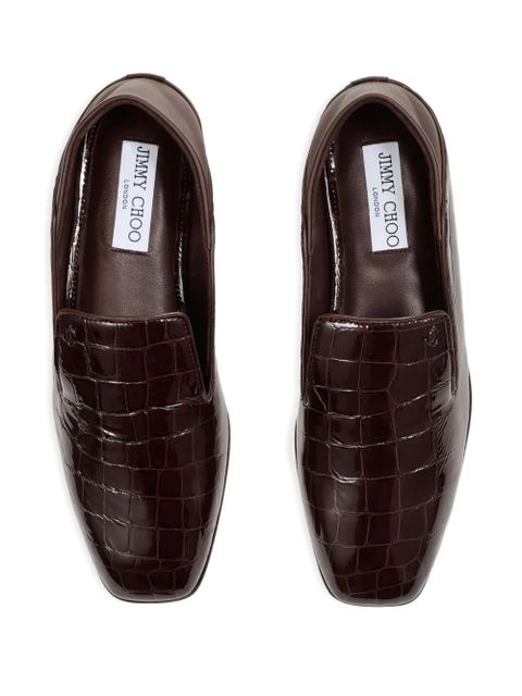 Jimmy Choo Eliot crocodile-effect ballet flats - Brown