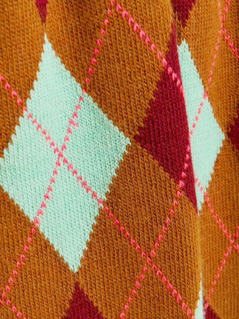 Essentiel Antwerp argyle jacquard scarf - Orange - zdjęcie produktu nr 2