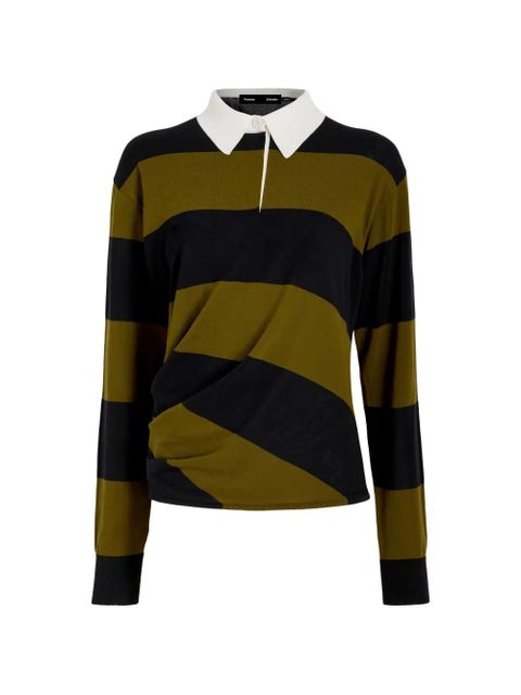 Proenza Schouler Corinna striped polo top - Green - zdjęcie produktu nr 1