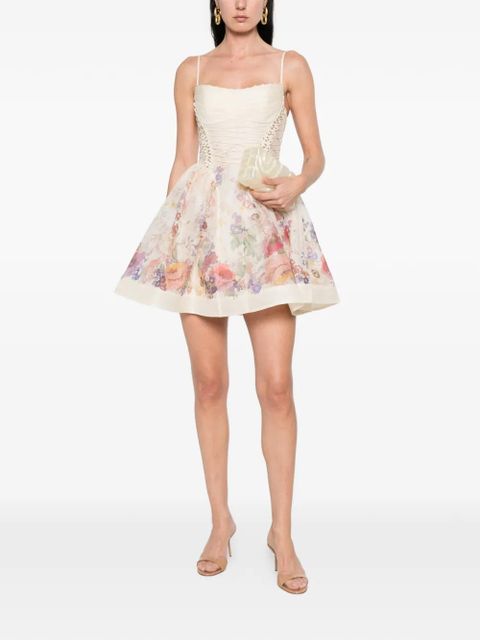 ZIMMERMANN floral corset mini dress - Neutrals - zdjęcie produktu nr 2