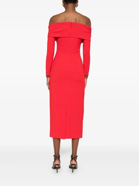 Solace London Yuni off-shoulder midi dress - Red