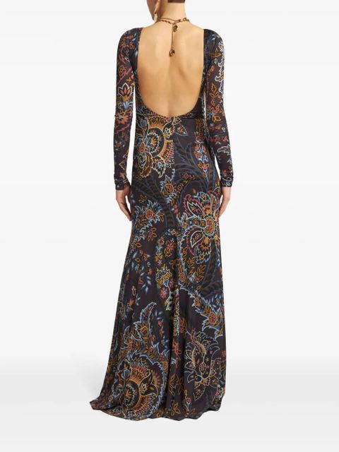 ETRO paisley print maxi-dress - Black